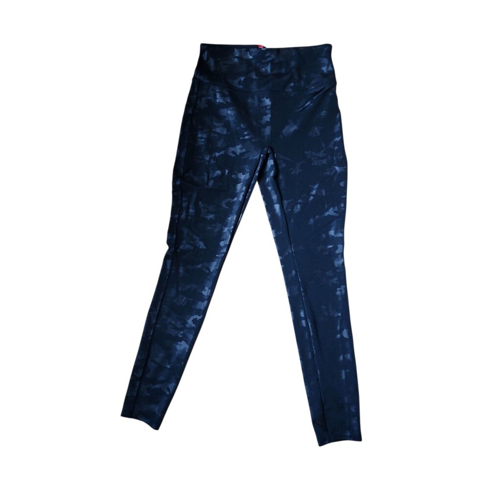Spanx Dont Faux-get Matte Black Camo Leggings Girls XL (14/16) Athleisure Lounge